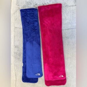 The North Face Vibrant Blue and Pink Scarves Bundle of 2
